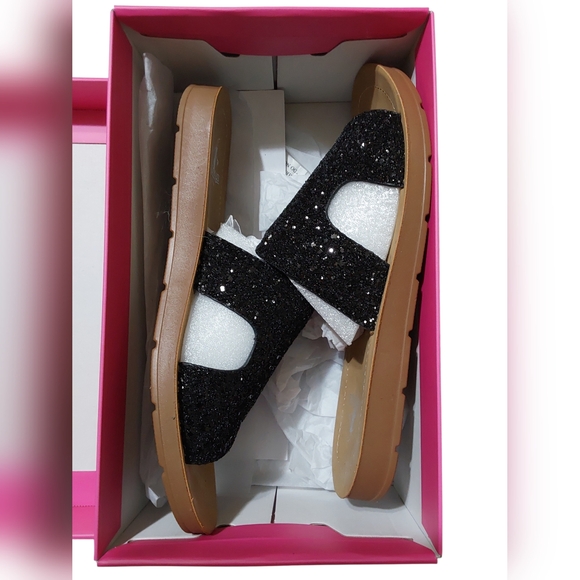 Corkys Black Glitter Sandals - Picture 3 of 4